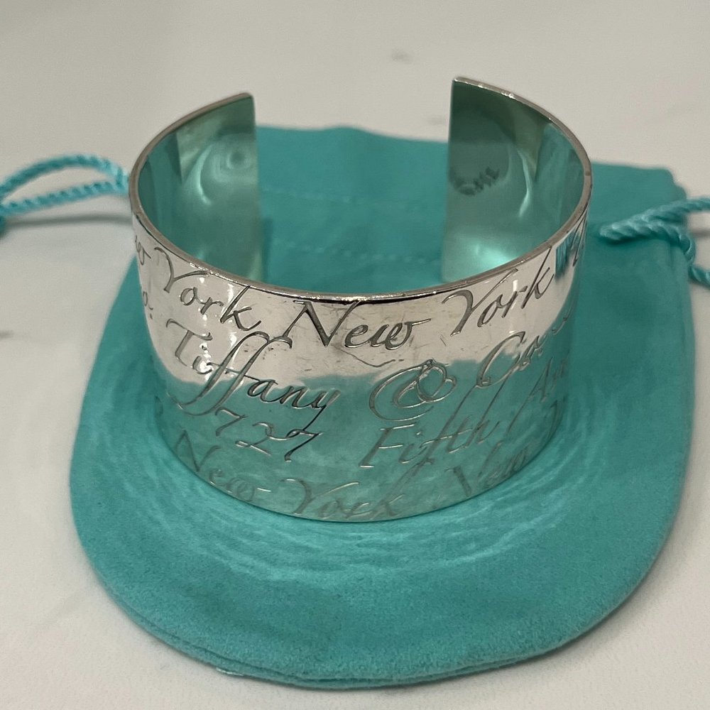 TIFFANY & CO Silver Notes Wide Cuff Bracelet
